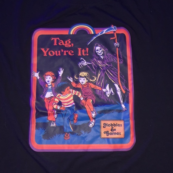 Steven Rhodes style Tag you’re it gothic grim reaper Halloween horror tee shirt - Picture 3 of 5